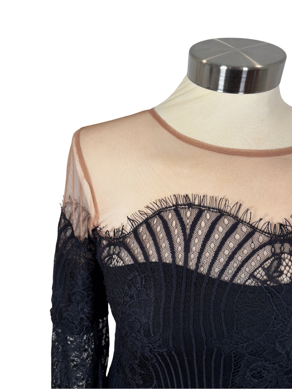 For Love and Lemons Black Lace Illusion Mini Dress - Picture 2 of 3